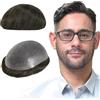 Lordhair Protesi Capelli Uomo, Pelle Super Sottile da 0,08 mm Parrucca da Uomo per Sistema Capillare da 8x10 Pollici Dimensione Della Base