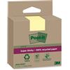 post-it® super-sticky Foglietti riposizionabili Post-it® Super Sticky carta riciclata al 100% 76x76 mm Giallo Canary - 3 blocchetti da 70 ff