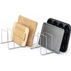 simplywire - Soporte para bandejas de Horno y Tablas de Cortar - Paquete de 2 - Almacenamiento de sartenes - Organizador para armarios de Cocina - Cromado