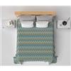 HomeLife Copriletto una piazza e mezzo Cotone Primaverile/Estiva Made In Italy [220x280] | Coperta Cotone Colorata e Leggera per Letto alla Francese | Copri Letto Fantasia Linee Spezzate | Verde
