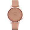 KOMONO Harlow Monochrome Blush Women's Japanese Quartz Analogue Watch with Leather Strap