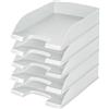 LEITZ 52270201 Plus Standard, Vaschetta Porta Corrispondenza, Formato A4, Colore Bianco, Confezione da 5 pezzi