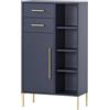 Schildmeyer Kent - Mobile credenza, materiale a base di legno, blu notte/oro, 67,1 x 33,1 x 117,4 cm