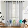 EMEMA 2 Pannelli Tende Trasparenti in Voile Con Occhielli Morbidi Finestre per Camera da Letto e per Salotto Eleganti Soggiorno 140x300cm Grigio