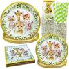 Bymivofun 100 Pezzi Wild One Stoviglie per 20 Ospiti, Animali Selvatici Articoli per Feste per Bambini, Festa a Tema Compleanno Baby Shower Decorazione