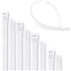 Meccion Fascette Plastica Riutilizzabili 250mm x 4.8mm, 100Pcs Fascette Elettricista Nylon Bianche per Cablaggio con Resistenza Alla Trazione 50kg