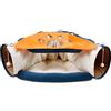 Galatée Tunnel Di Gatto, Letto Per Animali Pieghevole e Lavabile Con Tunnel e 2 Palline Tiragraffi Appese, Letti Tunnel Di Gatto Con Tappetino a Cuscino, Centro Giocattolo Giocattolo Di Gatto(Blu)