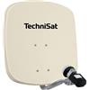 TechniSat DIGIDISH 45 - Parabola satellitare per 1 partecipante (piccolo impianto satellitare da 45 cm - set completo con staffa a muro, cercatore di satelliti V/H-LNB e raccordo su tubo) beige