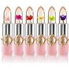 HOPHAT rossetti in gelatina di fiori temperatura magica balsamo per le labbra che cambia colore idratante a lunga durata set di trucco per rossetto in gelatina di fiori di aloe vera (6 PCS SetA)
