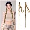 QKEPCY Lunga Estensione Coda di Cavallo, 2 Pezzi 70cm Treccia Finta Coda Capelli Avvolgere Intorno Posticci per Capelli Lunghi Naturale Sintetico Ponytail Extension per Donne (Castano cenere)