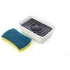 Full Circle Bubble Up FC16116-Set Sapone Spugna lavapavimenti, Colore: Bianco, Ceramica/Cellulosa vegetale, Dispenser & Scrubber Sponge Set