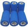 PIntoMed - BENDAGGIO COESIVO - BLU- garza elastica, 6 rotoli x 10 cm x 4.5 m autoadesiva flessibile bende, qualità professionale, primo soccorso - Sports Wrap Cohesive Bandage - Confezione da 6