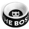 Zee.Dog Ciotola per Cani in Melamina "I'm The Boss" Nera, s