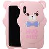 YUJINQ Cover Kawaii in silicone morbido per Samsung Galaxy A50 / A30s / A50s Hug ME Bear 3D con personaggio dei cartoni animati, custodia alla moda per bambini, ragazzi e ragazze (orso rosa, per Samsung A50)