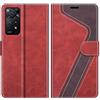 MOBESV Custodia per Xiaomi Redmi Note 11 Pro 5G, Cover a Libro Magnetica Custodia in pelle Per Xiaomi Redmi Note 11 Pro 5G, Elegante Rosso