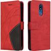 Fatcatparadise Cover per LG K40 / K12 Plus, Flip Caso in PU Pelle Case Cover Libro Portafoglio Protettiva Custodia con TPU Sottile Antiurto,[Kickstand][Slot per Schede][Chiusura Magnetica] (Rosso)