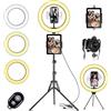 daphomeu Ring Light Luce ad Anello Led da 10 con Treppiede Luce per Selfie con Telecomando Wireless, con 3 Modalità di illuminazione e 10 Luminosità per Youtube, TikTok, Streaming live, Trucco e video
