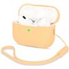 AOTUAO Compatibile con AirPods PRO 2 Custodia Case Cover, Case Protettiva Antiurto Antiscivolo in Silicone per AirPods PRO 2 Seconda Generazione 2022 Custodia con Silicone Lanyard, Apricot