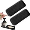 Lawen Creative 2 Portasapone in Silicone, Tappetino Cosmetico e Sottobicchiere per Scolapiatti in Bagno, Tappetino per Barattoli di Spezie in Cucina (Nero S)
