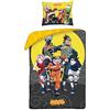 Halantex NARUTO 5 PERSONAGGI Kakashi Sasuke Sakura - Set di biancheria da letto in Cotone - Copripiumino 140 x 200 cm e federa 70 x 90 cm - Multicolore