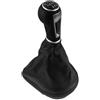 Car Passion Cuffia + Pomello + Ghiera Telaio Compatibile con Seat 6 Marce | Copri Cambio Auto Cuciture Nere - Compatibile con Seat Leon, Altea e Toledo dal 2005 al 2012 a 6 Marce - Ricambio Auto
