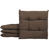 IlGruppone Passione Casa Set 4/6 Cuscini Sedia con Lacci 4 Punti Cucina Imbottiti Spessore 6 Cm Prodotto Italiano 40 x 40 in Cotone Tinta Unita - Marrone - 4 Pezzi