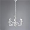 Bonetti Illumina Lampadario in legno bianco shabby 5 luci Lucca