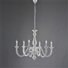 Bonetti Illumina Lampadario in legno bianco shabby 6 luci Lucca