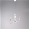 Bonetti Illumina Lampadario in legno e ferro laccato bianco shabby 3 luci Cascina