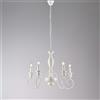 Bonetti Illumina Lampadario in legno e ferro laccato bianco shabby 5 luci Cascina