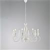 Bonetti Illumina Lampadario in legno e ferro laccato bianco shabby 8 luci Cascina