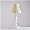 Bonetti Illumina Lumetto in legno bianco shabby 1 luce con paralume dm.20 Cascina
