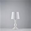 Bonetti Illumina Lumetto in legno bianco shabby 1 luce con paralume dm.20 Lucca