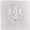 Bonetti Illumina Applique in legno e ferro laccato bianco shabby 2 luci Cascina