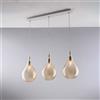 Bonetti Illumina Binario in ferro con vetri ambra pyrex 3 luci Pluvia