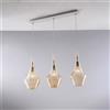 Bonetti Illumina Binario in ferro con vetri ambra pyrex 3 luci Zeus