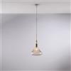 Bonetti Illumina Sospensione in ferro con vetro ambra pyrex 1 luce Nemesi