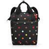 Reisenthel allrounder R Borsa e Zaino da Viaggio 2 in 1, Multifunzione e Multitasche, Spallacci Regolabili, Passante per Trolley, Tessuto Idrorepellente, 12 L, Fantasia a Pois