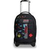 SEVEN S.P.A. Seven Trolley Scuola Sganciabile Jack 2 Ruote, Nero, Scratchy Boy, 3 in 1, Triplo Uso, Zaino con Carrello Sganciabile, Maxi Capienza, Zaini e Trolley, Scuola, Bambini e Ragazzi