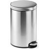 Durable 340123 - Cestino cilindrico a Pedale 12, Acciaio Inossidabile, capacità 12 Litri, Diametro 250 mm, 310x400 mm (PxH), Argento Metallizzato