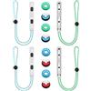 Vicloon 2 Coppia Switch Controller di Blocco da Polso Lanyard, Switch Controller con 8 Carino Tappo del Joystick, Controller Switch con Corda Regolabile per Switch Joycon, Bianco