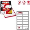 MARKIN Etichetta adesiva A/440 bianca 100fg A4 99,1x38,1mm (14et/fg) Markin
