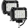 Kraumi Faro da Lavoro 12V 24V, 4'' Cree Fari Led 144W 10,500lm Fari di Profondità Impermeabile IP67 Luci di Lavoro Fuoristrada per Moto Auto ATV SUV Trattore, 24 LEDS, 6500K, (2 PCS)…