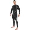 SEAC Carezza Man, Muta Lunga Monopezzo in Neoprene bifoderato da 2 mm, con Cerniera Anteriore e Protezioni in PU sulle Ginocchia Uomo, Nero, S