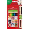 Set Matite Colorate Triangolari Faber-Castell 15 Pezzi | Colori Pelle E Temperamatite Ergonomico Inclusi | Per Bambini E Adulti - 2