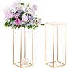 Sziqiqi Sziqiq 80cm Alto Vaso Centrotavola per Fiori - 2 Pezzi Centrotavola per Matrimonio in Metallo Dorato Per Guinzagli Stradali Geometrico Da Pavimento Per Eventi Battesimo Festa Matrimonio Ricevimento