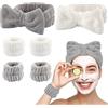 BSITSSS 2 fasce per capelli da donna, per trucco, fascia con 2 paia di braccialetto, lavaggio viso, riutilizzabile Headband capelli donna per la spa cura del viso
