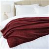 Amazon Basics Copriletto non riscaldata, in morbido velluto, 168 x 229 cm, bordeaux