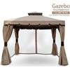 GTR GAZEBO 3X3 IN ALLUMINIO TELO ANTIVENTO E ZANZARIERA ANTIPIOGGIA GIARDINO (37796)