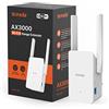 Tenda A33 Ripetitore WiFi 6 AX3000, Amplificatore WiFi 6 Doble Band Gigabit, Modalità AP, Pulsante WPS, LED Segnale Intelligente